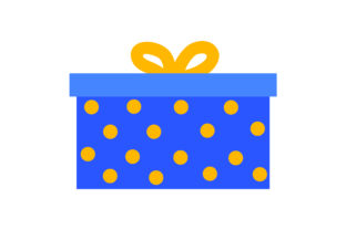 Blue Christmas Present with Yellow Bow Review