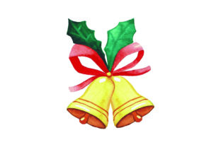 Christmas Bells Watercolor for Crafts & Branding