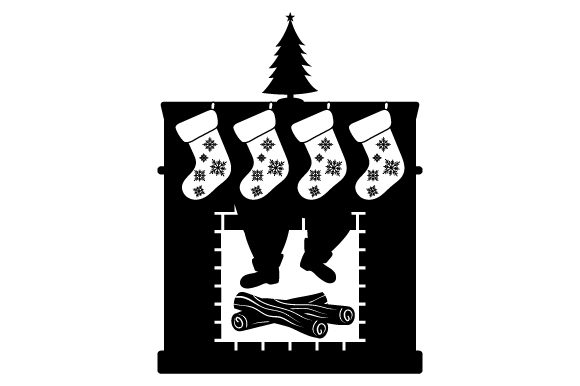 Christmas Fireplace Silhouette: A Crafty Brand Asset