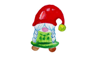 Christmas Gnome in Gouache Style for Crafts