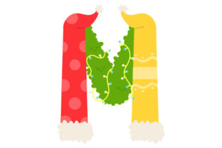 Christmas Letter M for Crafts and Editorial Design