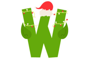 Christmas Letter W for Crafts and Editorial Design
