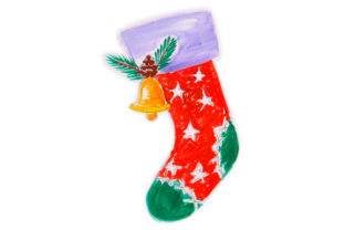 Christmas Stocking with Bell: A Gouache Crafts Delight