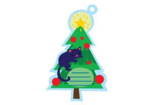 Christmas Tag with Cat: Crafts & Holiday Design