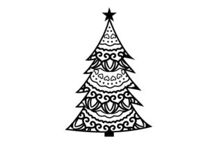 Christmas Tree Mandala Style for Crafts