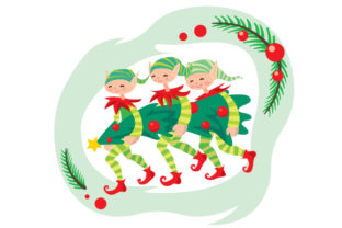 Elves Carrying Christmas Tree for Festive Crafts