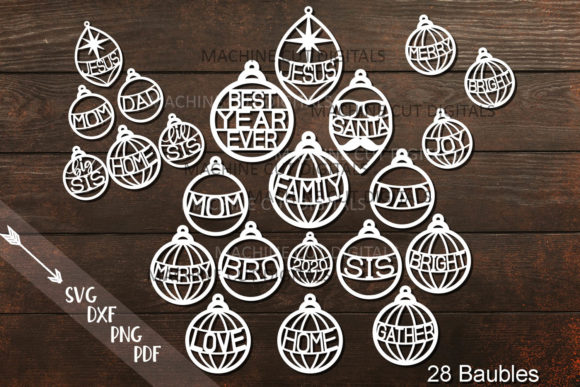 Family Christmas Baubles: Perfect for Laser Cutting Ornaments
