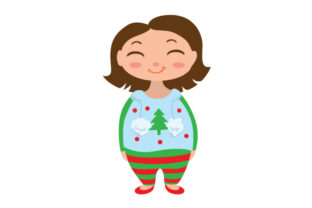 Girl Wearing Christmas Pajamas: Crafts Asset Review