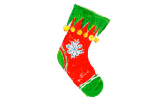 Gouache Christmas Stocking Crafts for Festive Design