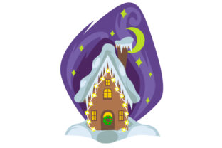 House with Christmas Lights and Moon Design Review