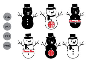 Snowman Monogram Graphics for Holiday Crafts