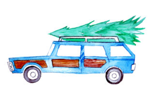 Watercolor Wagon Crafts for Christmas Branding